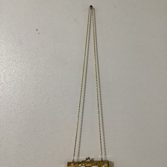 Vintage Y2K Gold Beaded Sequin Fairy 20s Art Deco Flapper Style Crossbody Bag - Picture 7 of 10